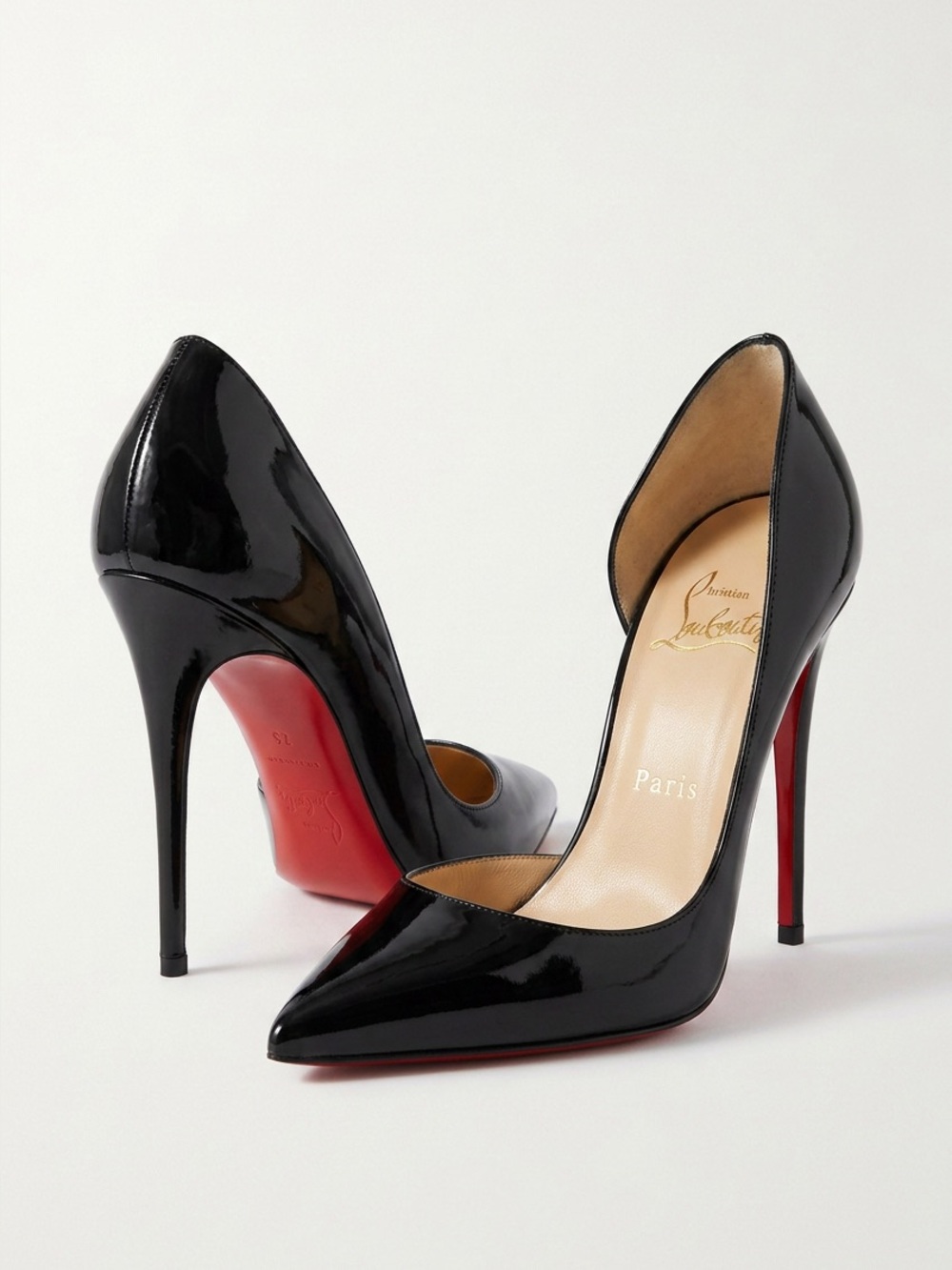 Christian Louboutin Black leather Pointed Stiletto Pumps with Red Soles